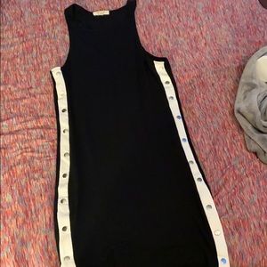 Black sleeveless mini dress
